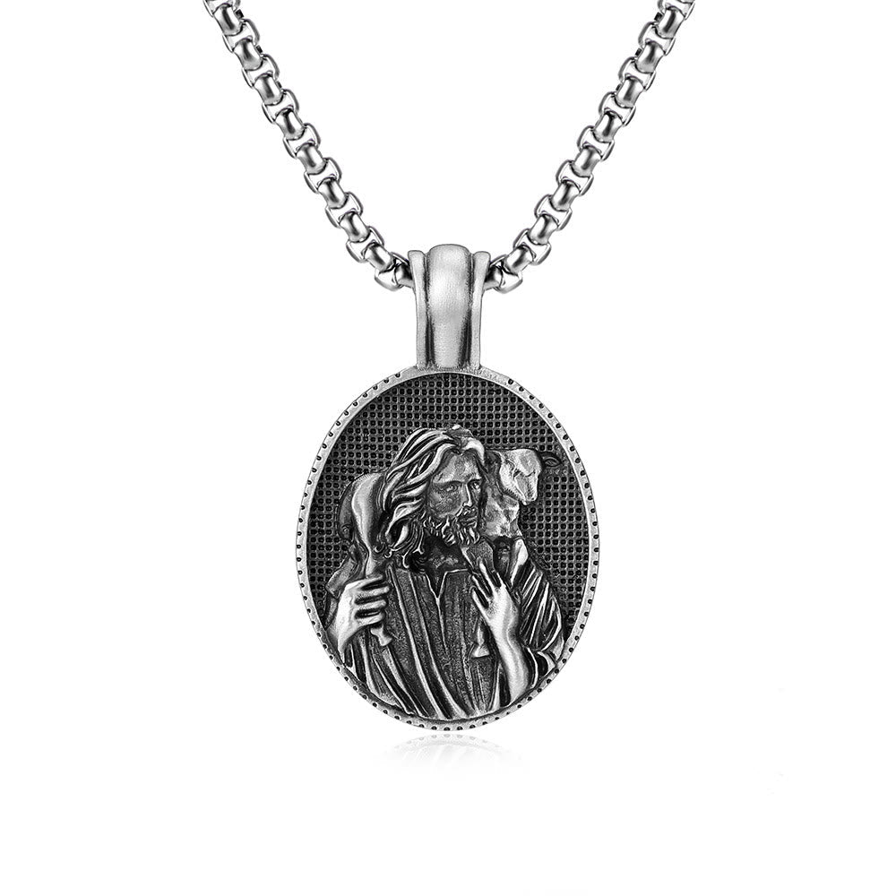 the The Good Shepherd Jesus Pendant Necklace