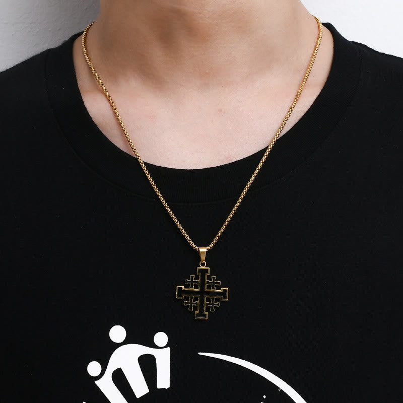 Jerusalem Cross Titanium Pendant