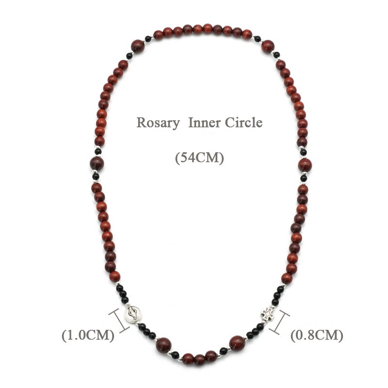 6mm Rosewood Three-circle Elastic Bracelet Divine Rosary Beads