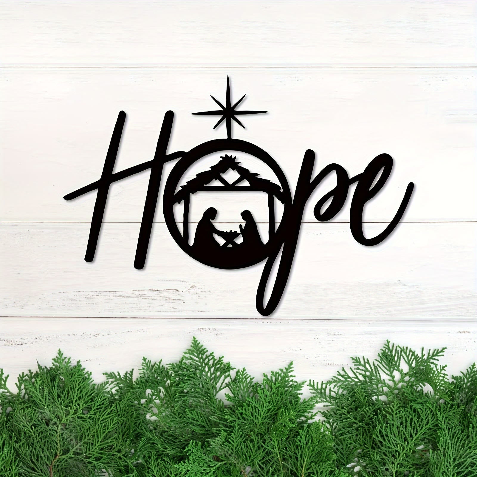 Christian Artwork Workshop Holy Night Nativity Metal Wall Decor: Embrace Joy and Hope in His Light