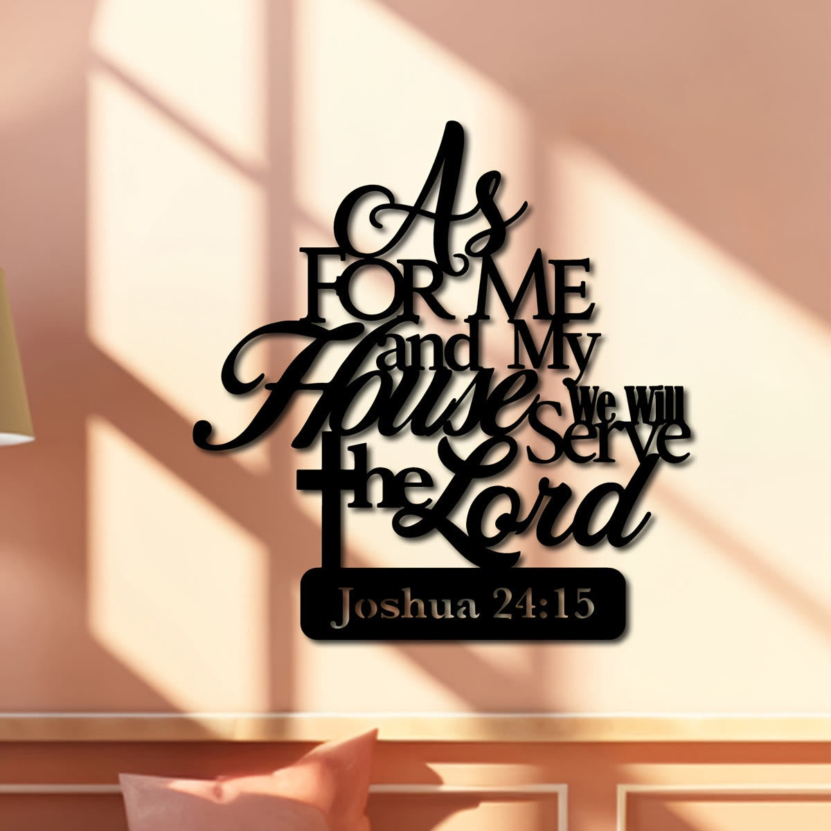 Christian Artwork Workshop Joshua 24:15 Metal Wall Decor: 'As for Me and My House'