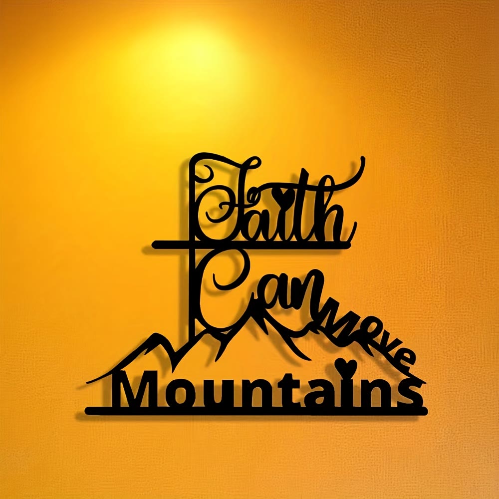 Christian Artwork Workshop Faith & Mountains Metal Wall Art: A Timeless Expression of Belief for Your Devotional Space