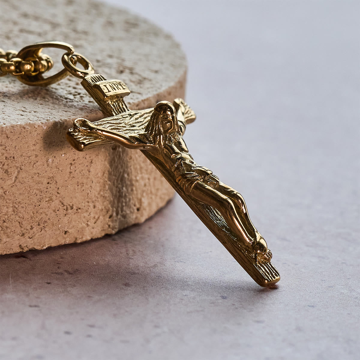 Gold Crucifix Pendant Necklace