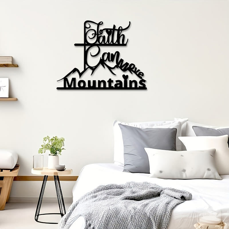 Christian Artwork Workshop Faith & Mountains Metal Wall Art: A Timeless Expression of Belief for Your Devotional Space