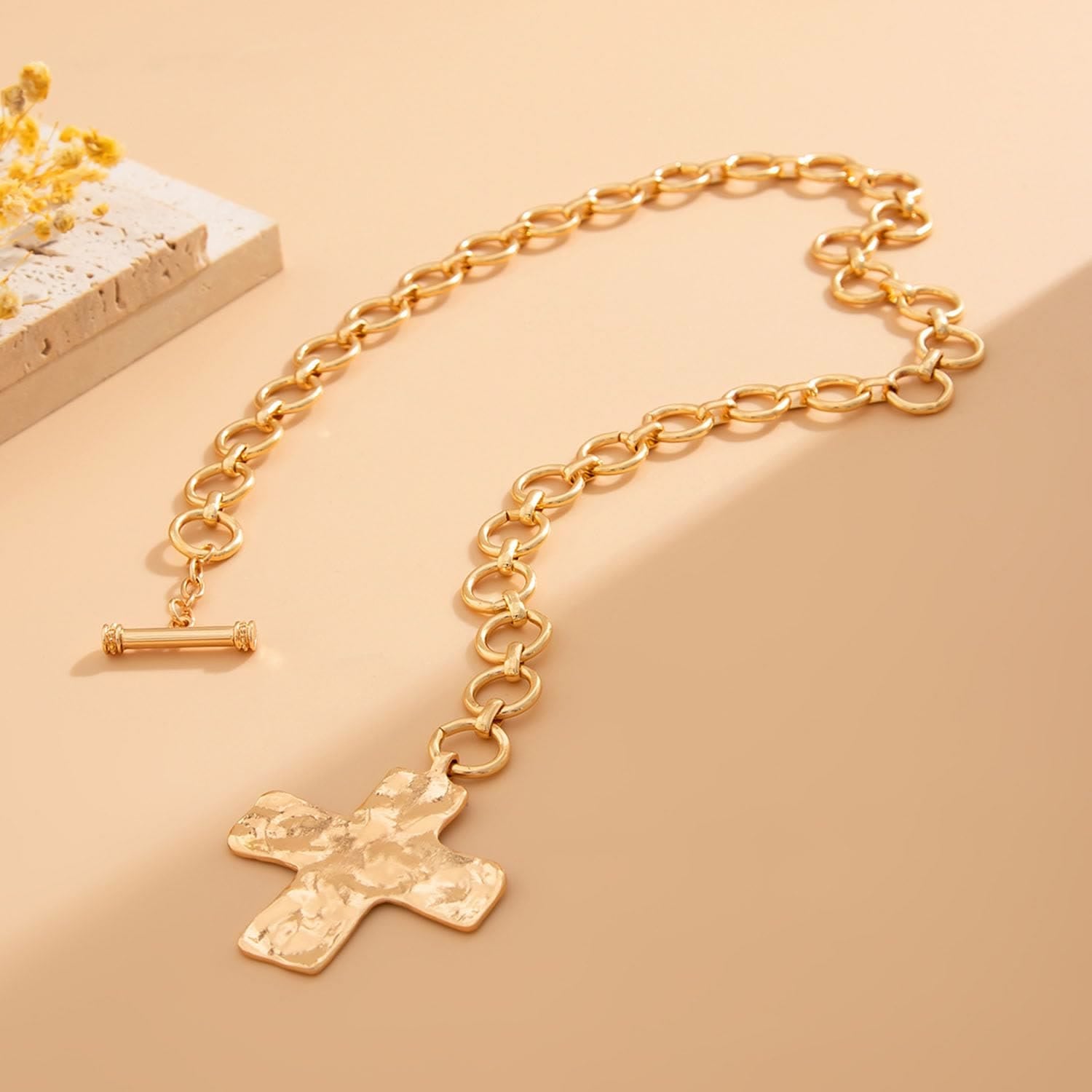 Antique Hammered Cross Pendant