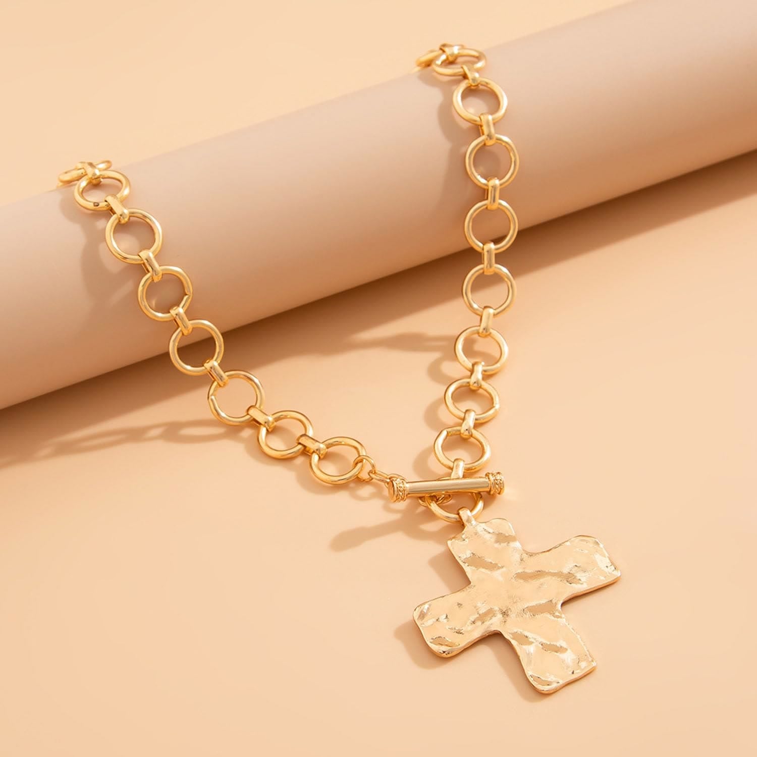 Antique Hammered Cross Pendant