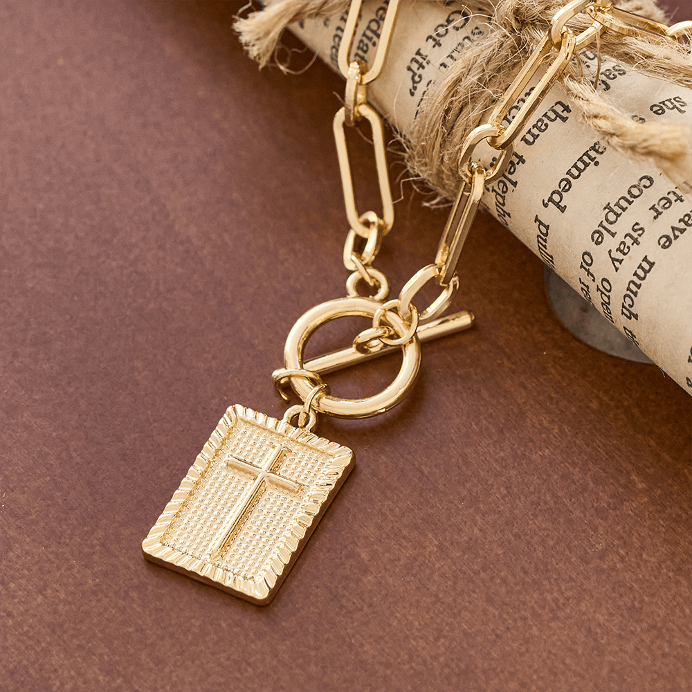 Elegant Cross Tag Pendant