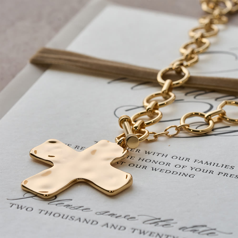 Antique Hammered Cross Pendant