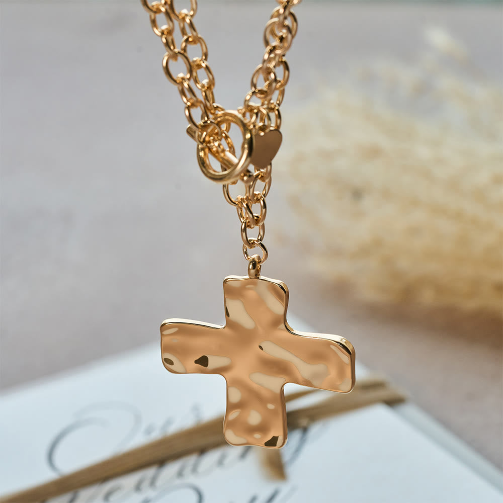 Antique Hammered Cross Pendant