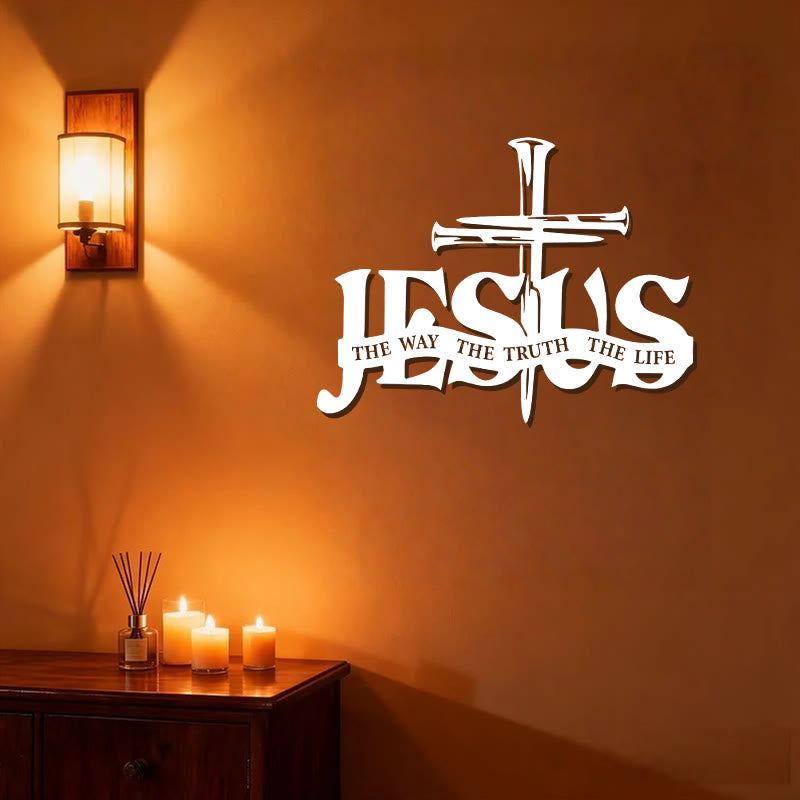 Christian Artwork Workshop Faithful Jesus & Cross Metal Wall Decor for Home