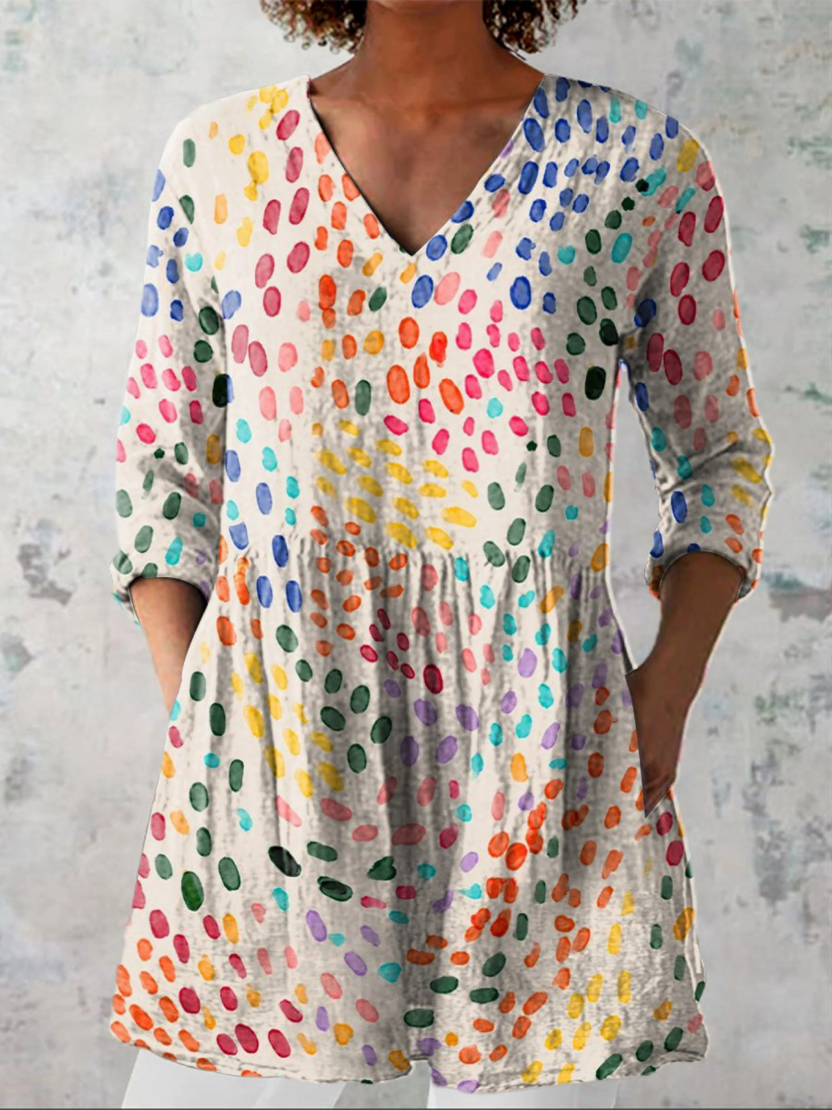 Bernadette | Long V-neck Blouse