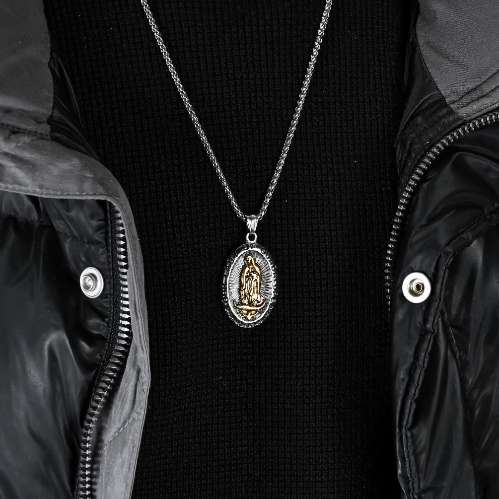 the 3 Colors Our Lady of Guadalupe Stainless Steel Necklace