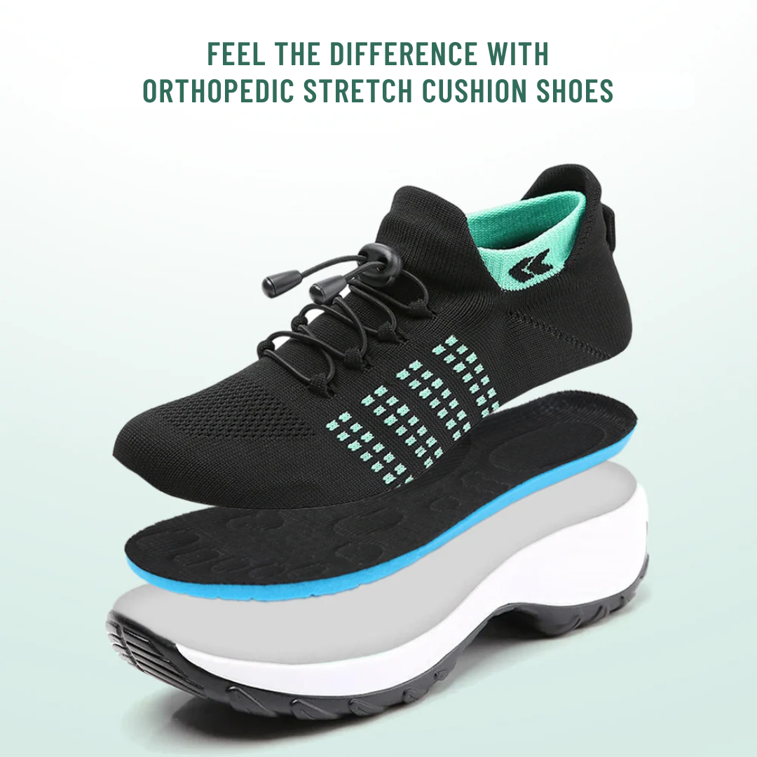 Ambulo Orthopedic Shoes Knitted Fabric - Green Black
