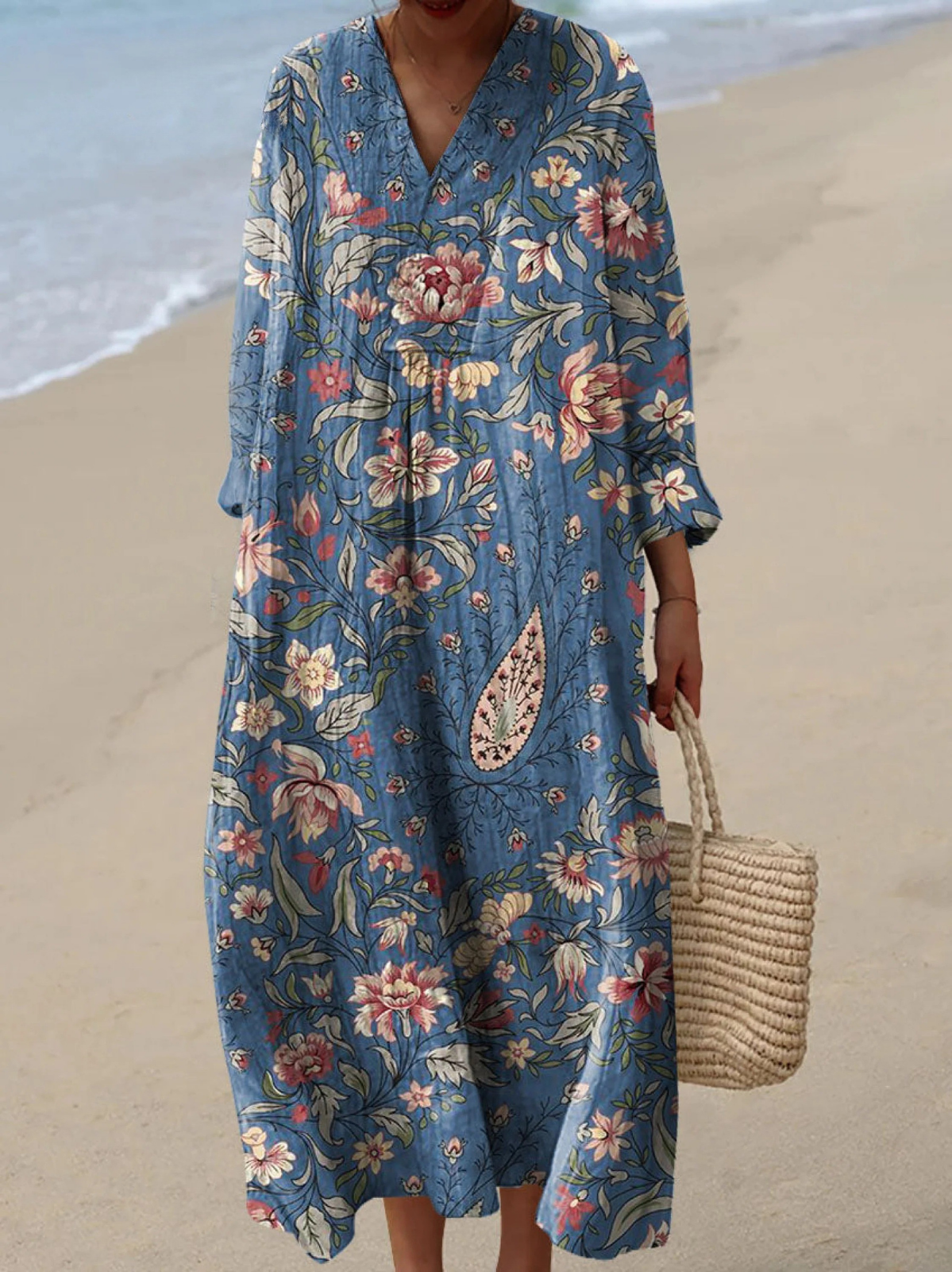 Women's Vintage Lovely Floral Art Print Dress