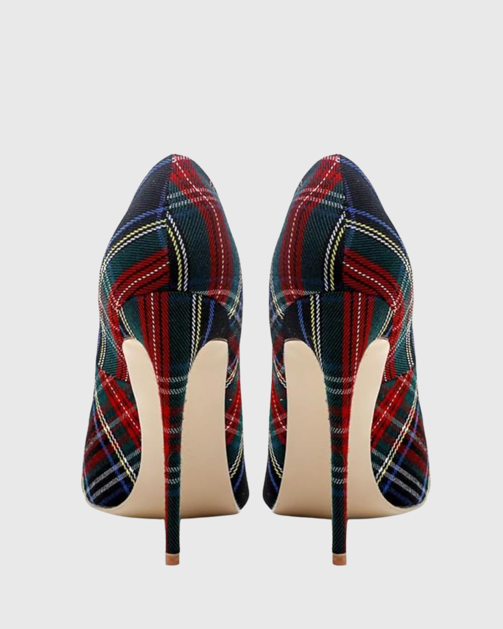 Doe Check Print Pumps In Navy