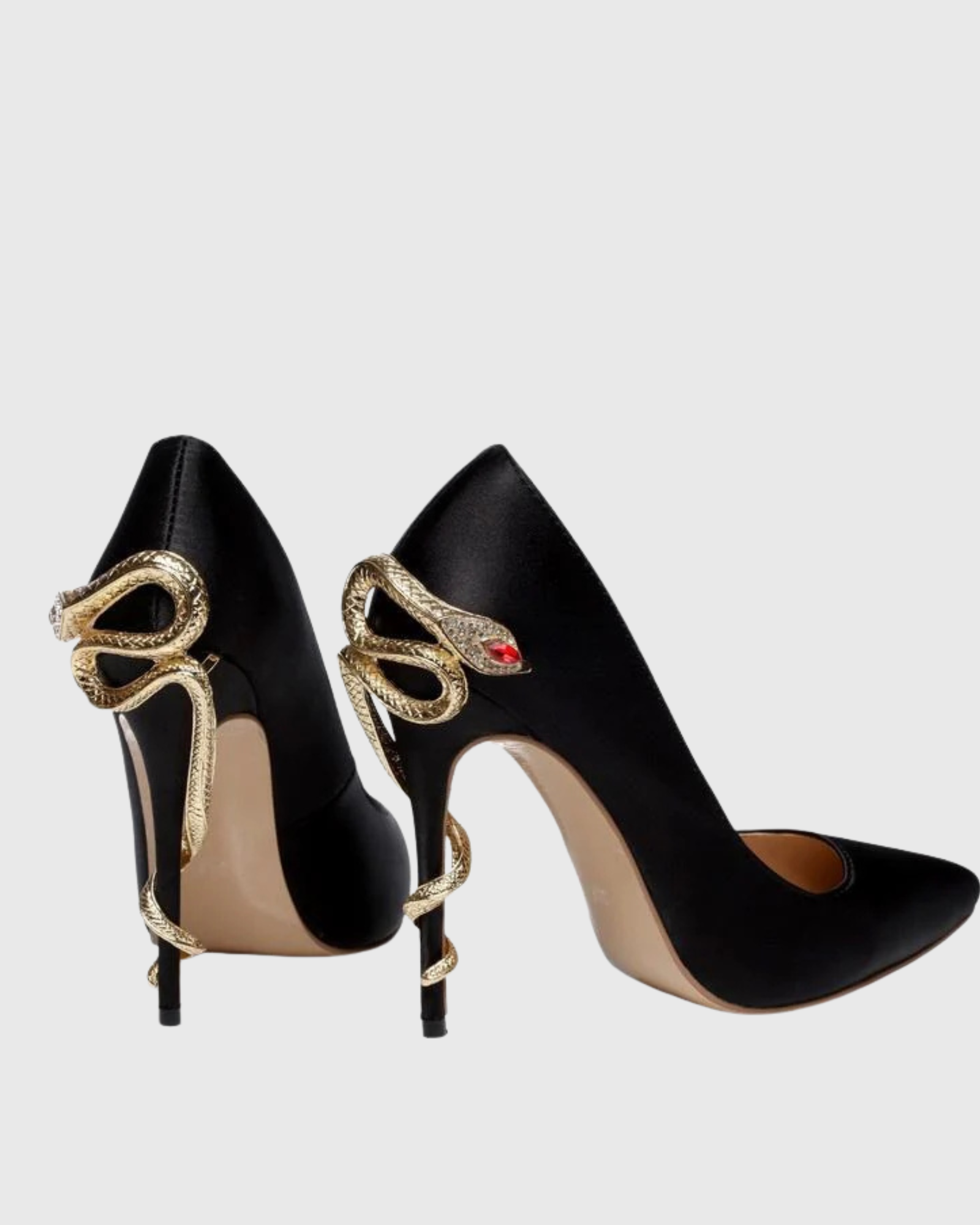 Eadgar Rhinestone Snake Heels In Black