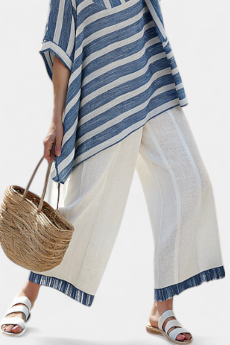 Corvelle | Blue Stripe Linen Set