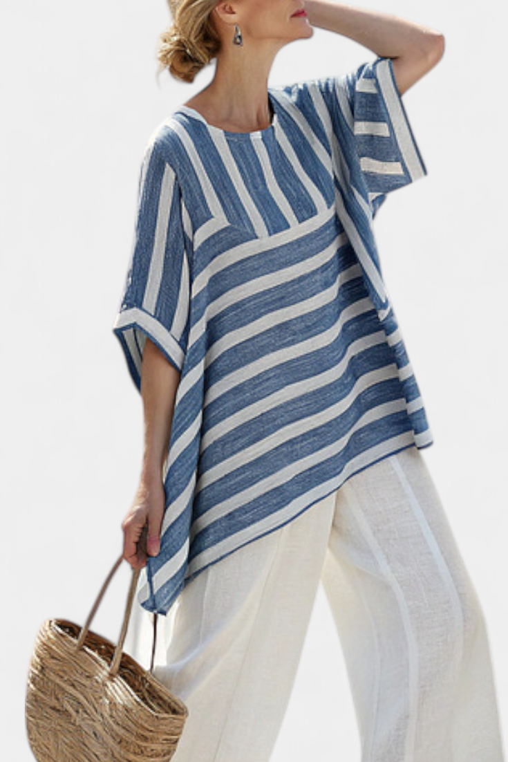 Corvelle | Blue Stripe Linen Set
