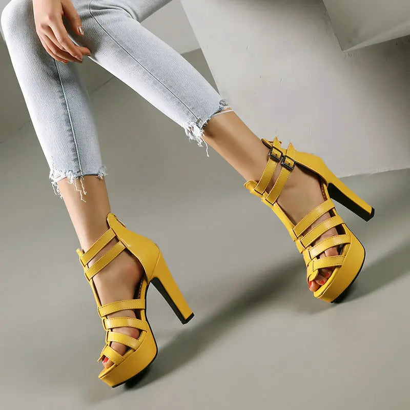 Lacey Strapped Platform Heels