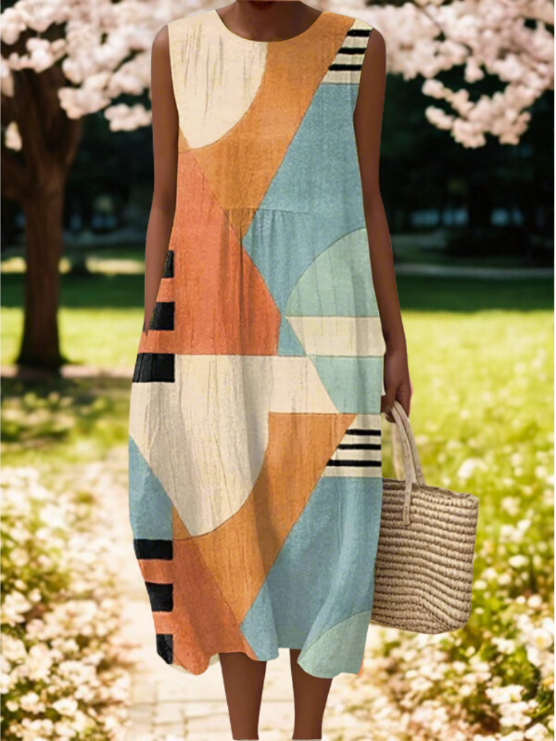 Iris | Geometric Midi Dress