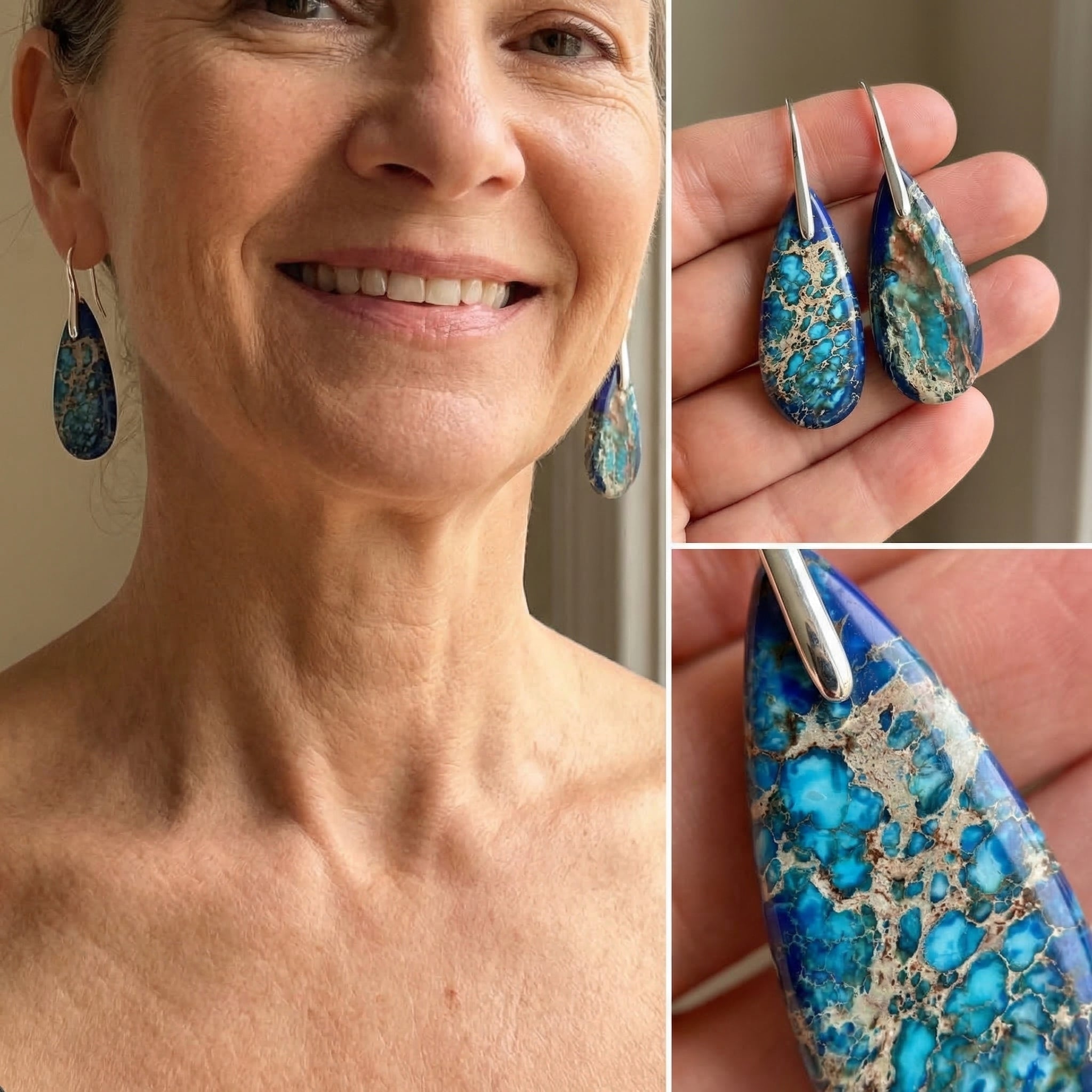 Azure Ocean Stone Earrings