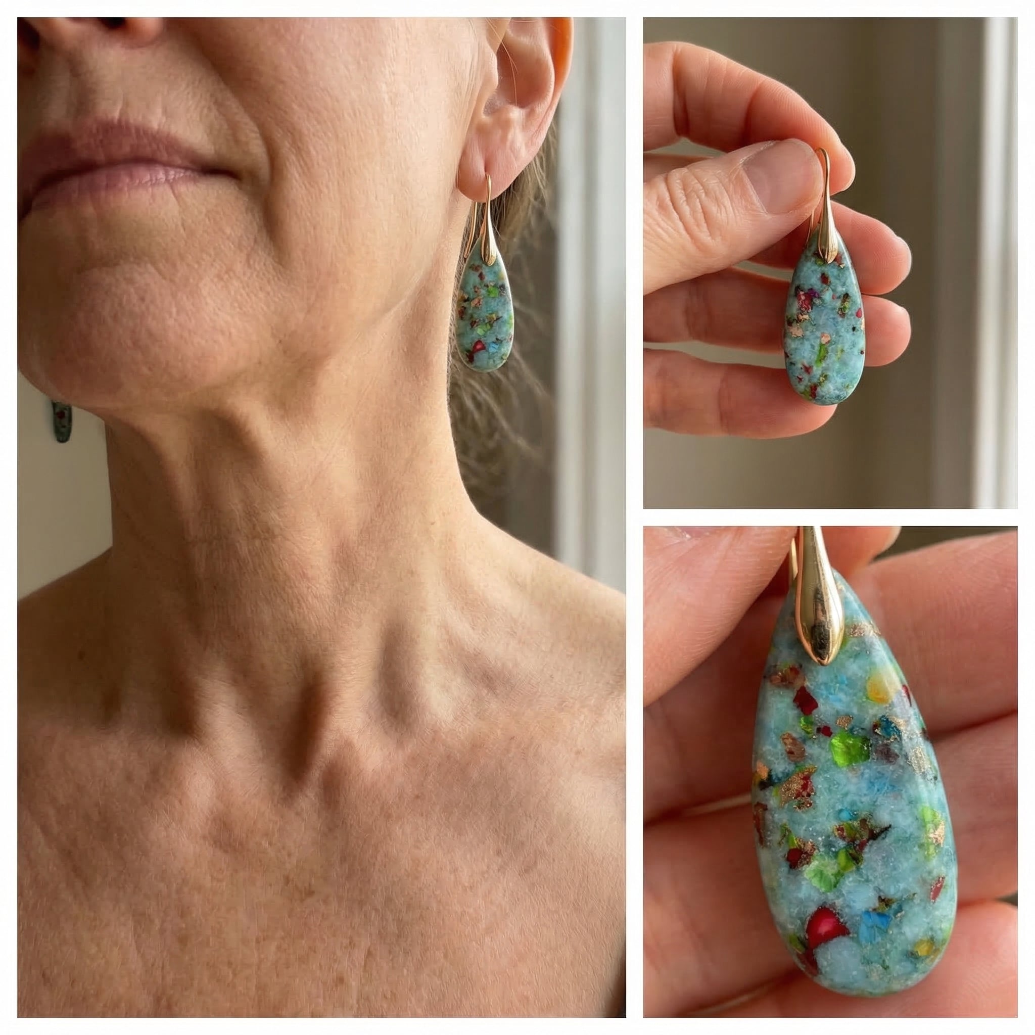 Serenea – Coral Turquoise Earrings