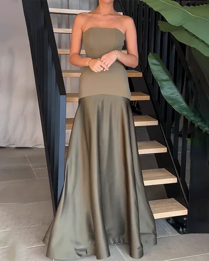 Julie - Elegant Strapless Maxi Dress