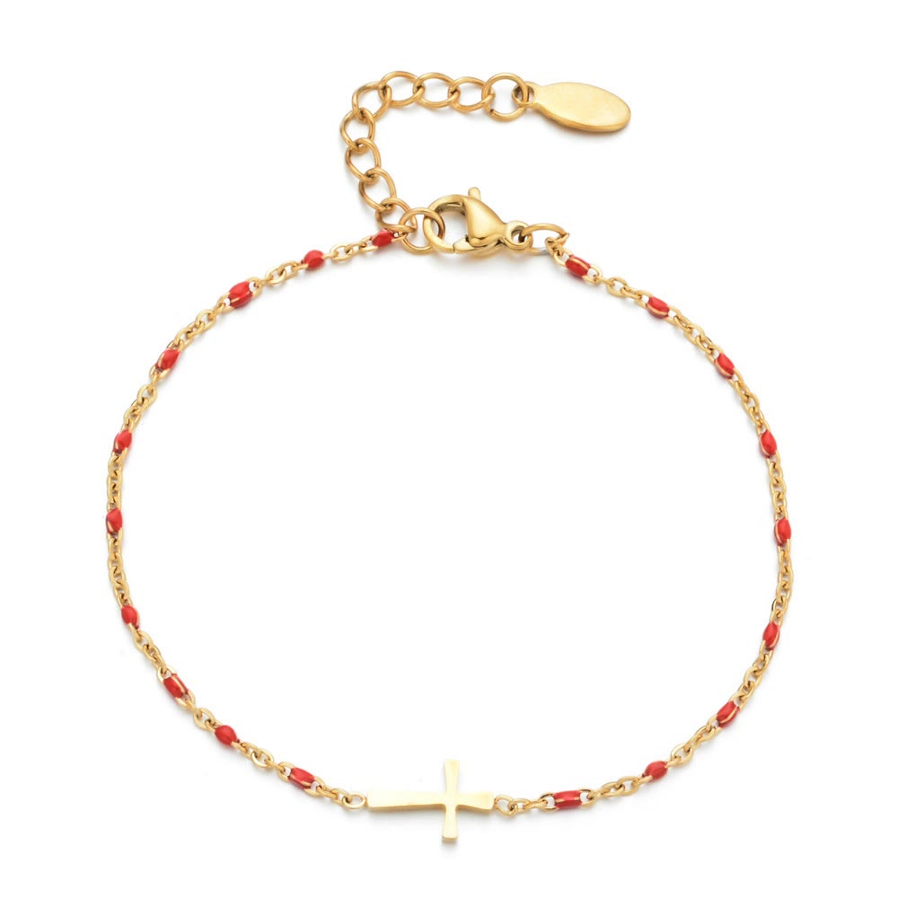 Delicate Minimalist Cross Bracelet