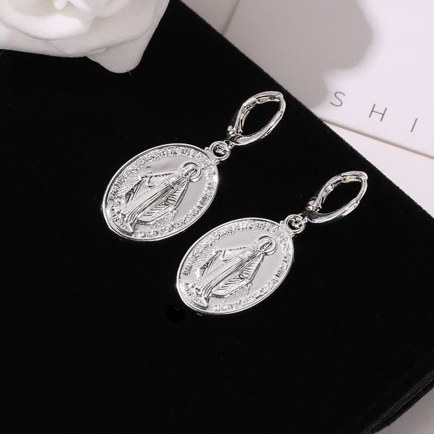 Miraculous Mary Religious Earrings