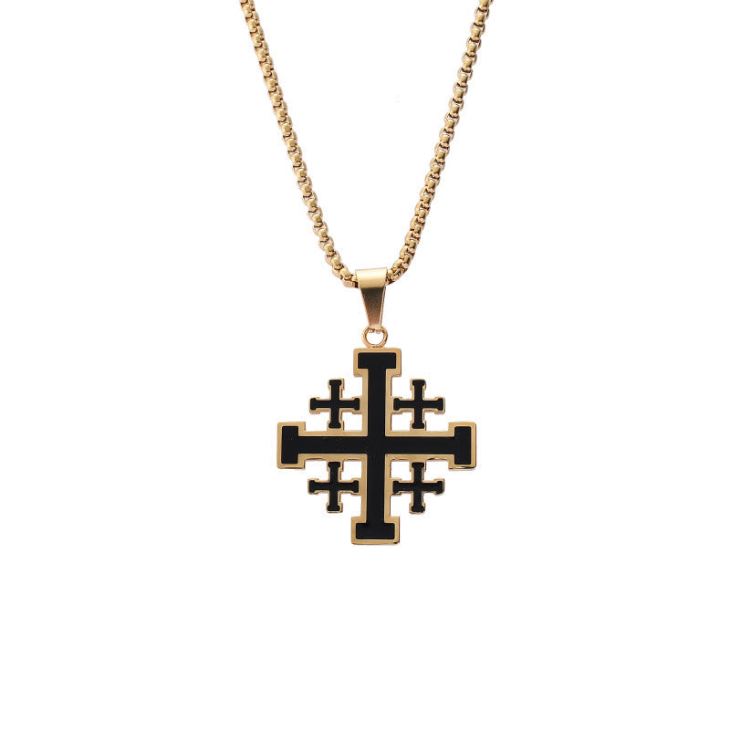 Jerusalem Cross Titanium Pendant