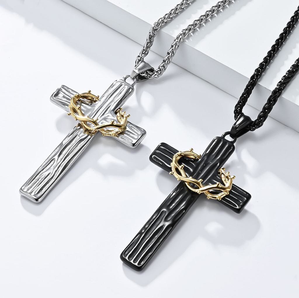 FAITH AS YOUR ARMOR: Jesus Crown Of Thorns Cross Sacred Necklace