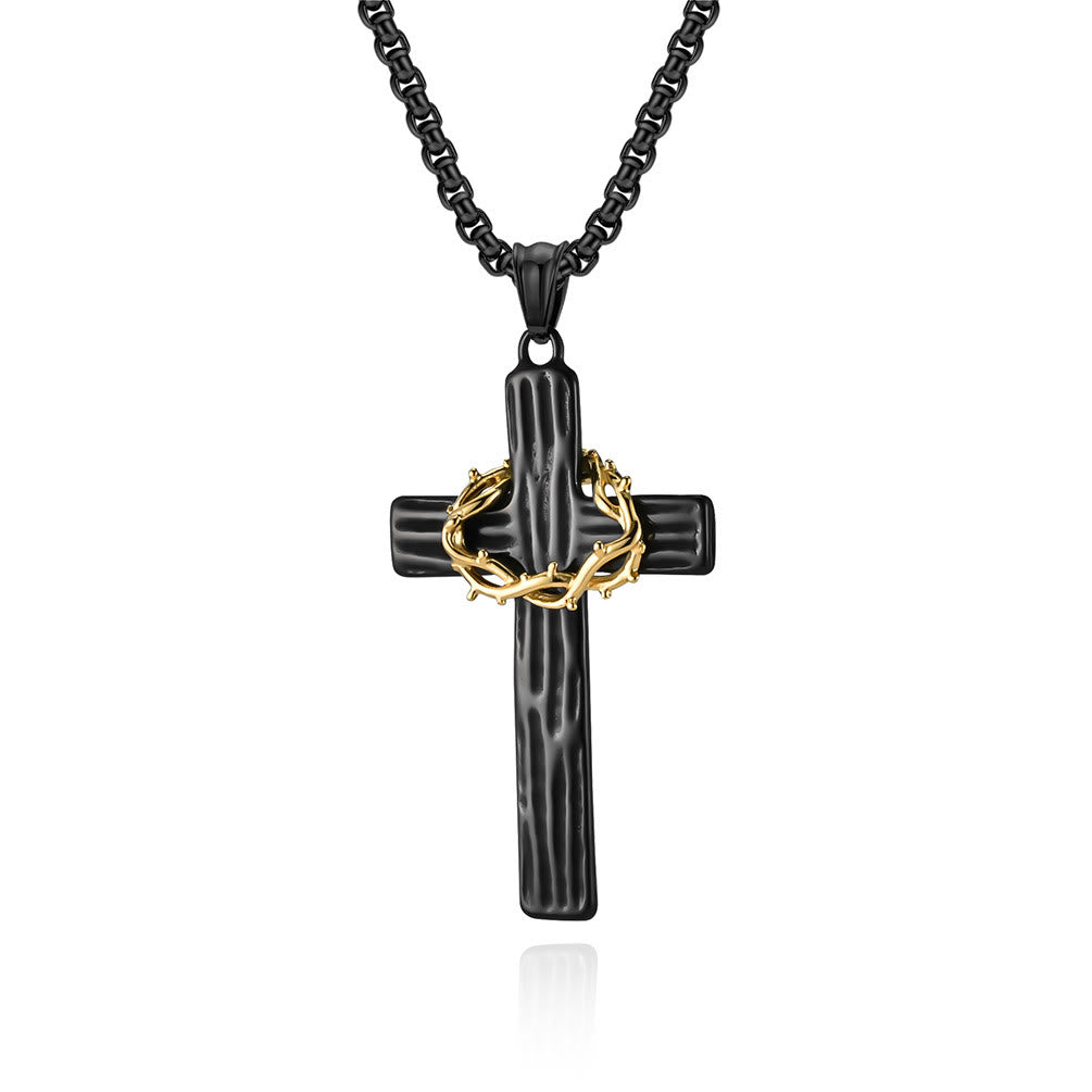 FAITH AS YOUR ARMOR: Jesus Crown Of Thorns Cross Sacred Necklace