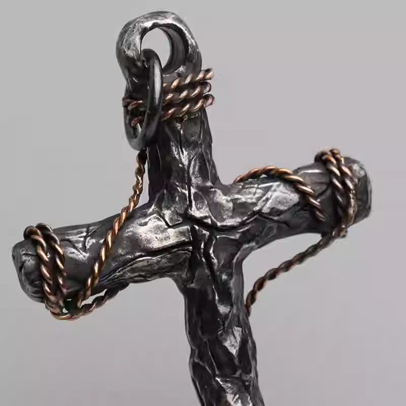 Exquisite 925 Silver Delicate Style Crucifix & Anchor Pendant Necklace
