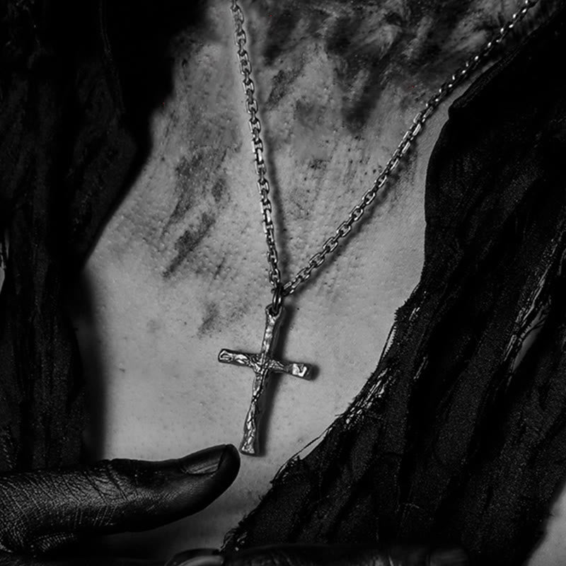 925 Sterling Silver Dark Style Cross Necklace: A Symbol of Faith