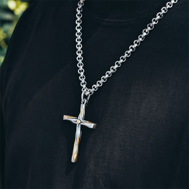 925 Sterling Silver Spiral Cross Necklace: A Modern Tribute to Faith
