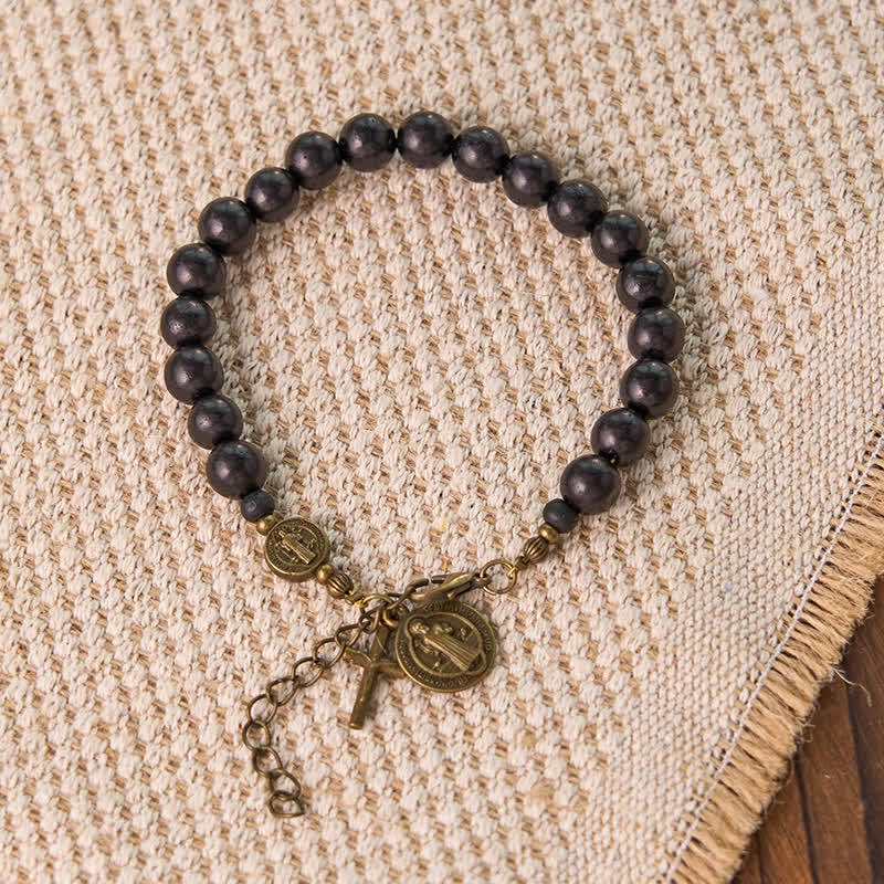 Ebony Beads St. Benedict the Blessed Protection Bracelet