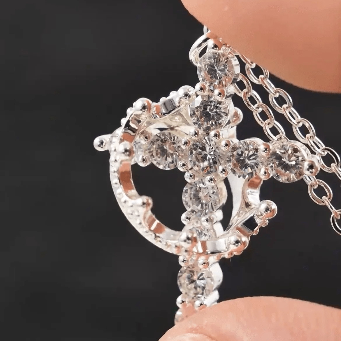 Crowned in Faith (Cross & Earring Set)