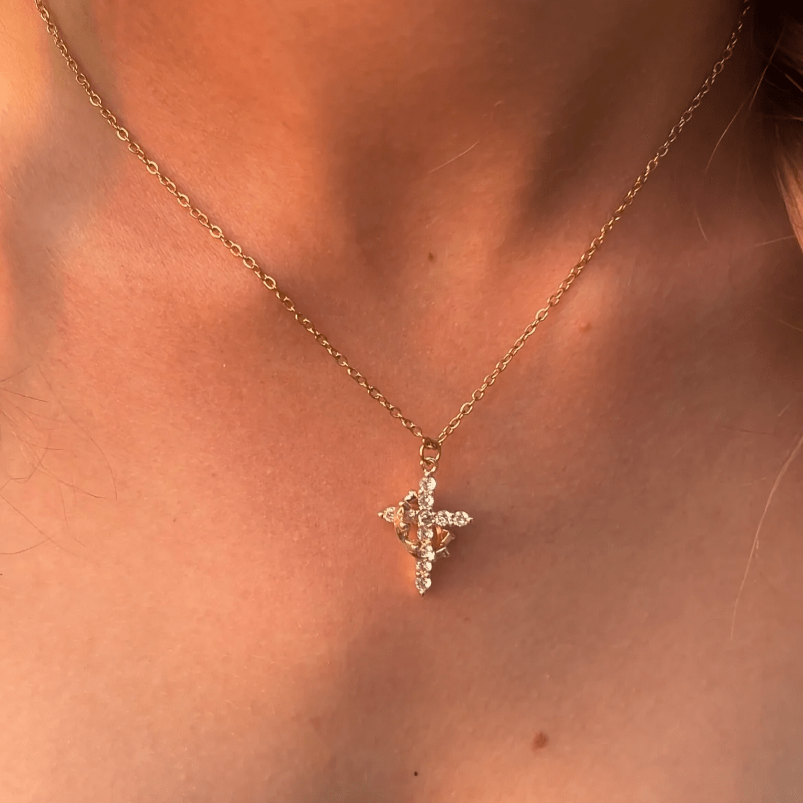 Crowned in Faith (Cross & Earring Set)