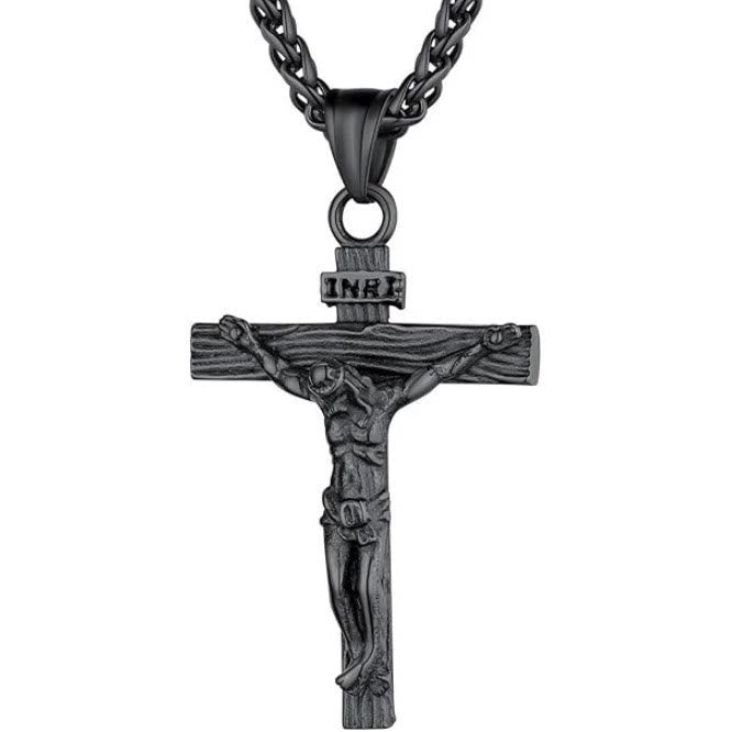 Gold Crucifix Pendant Necklace