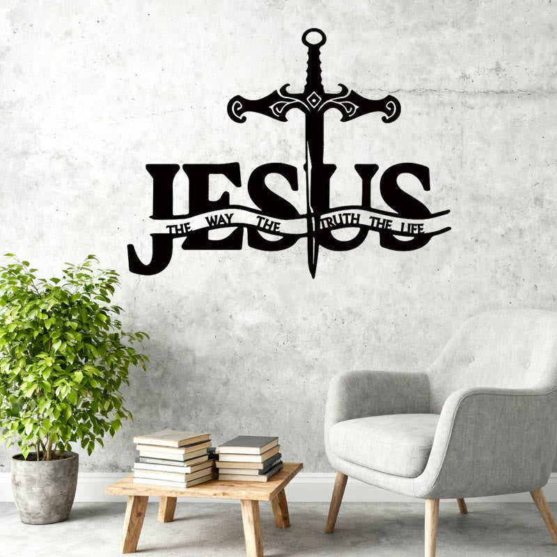 Christian Artwork Workshop Black Iron JESUS: The Way, The Truth, The Life Metal Wall Decor