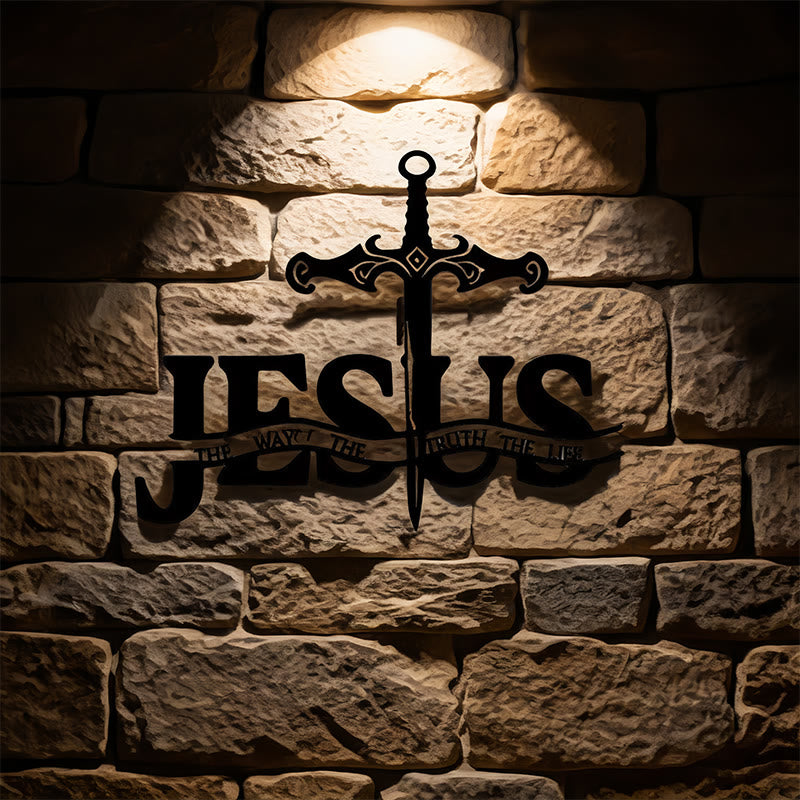 Christian Artwork Workshop Black Iron JESUS: The Way, The Truth, The Life Metal Wall Decor