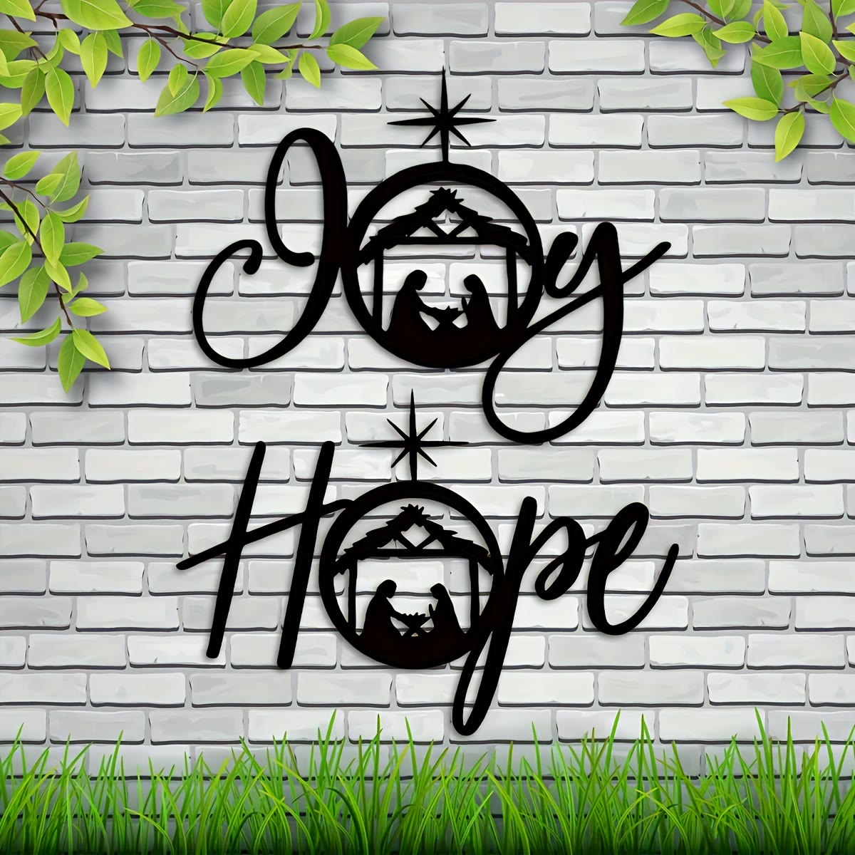 Christian Artwork Workshop Holy Night Nativity Metal Wall Decor: Embrace Joy and Hope in His Light