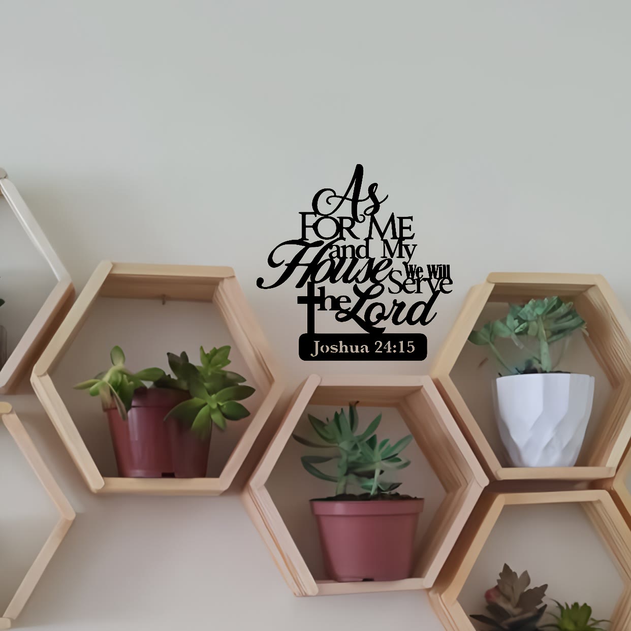 Christian Artwork Workshop Joshua 24:15 Metal Wall Decor: 'As for Me and My House'