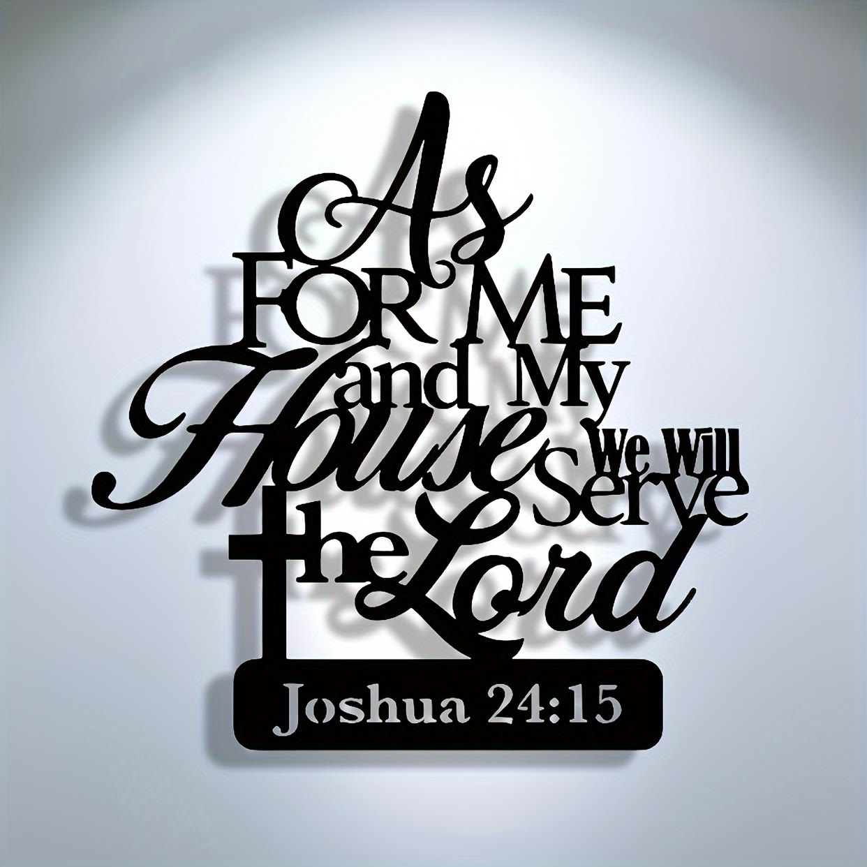 Christian Artwork Workshop Joshua 24:15 Metal Wall Decor: 'As for Me and My House'