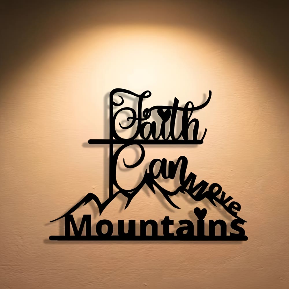 Christian Artwork Workshop Faith & Mountains Metal Wall Art: A Timeless Expression of Belief for Your Devotional Space
