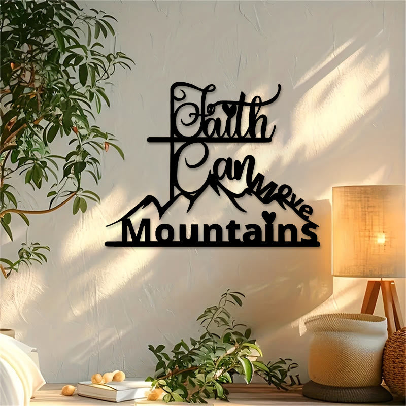 Christian Artwork Workshop Faith & Mountains Metal Wall Art: A Timeless Expression of Belief for Your Devotional Space