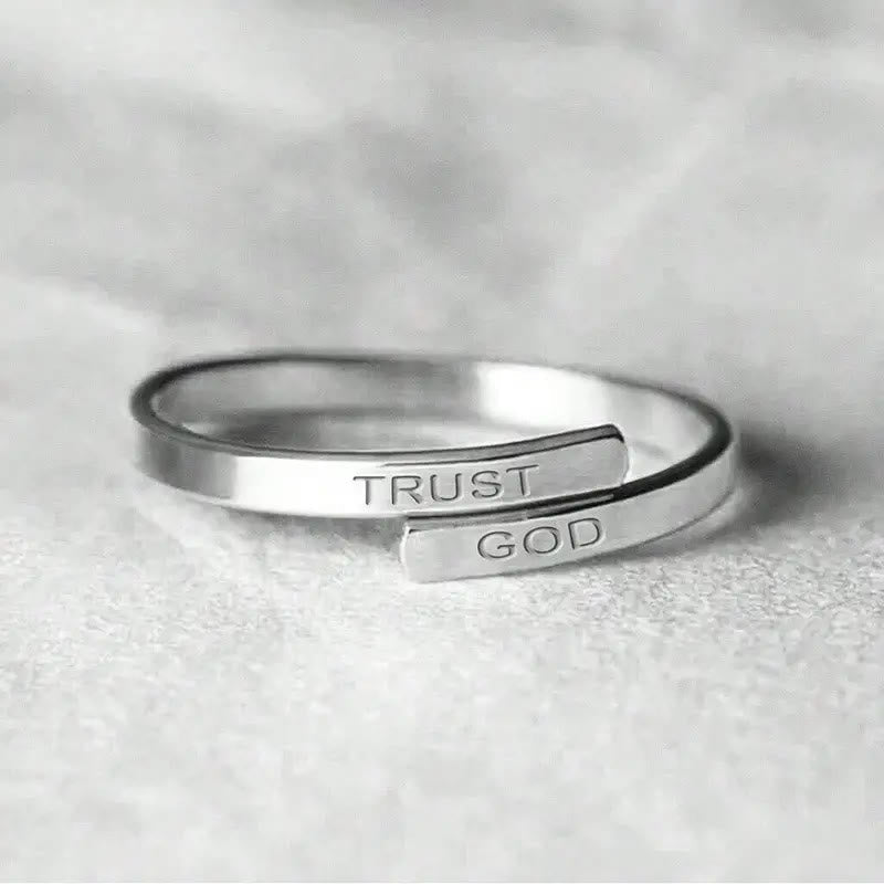 TRUST GOD Split-Band Ring: Steady Companion of Divine Trust