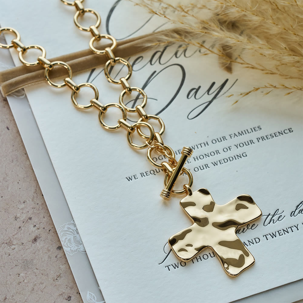 Antique Hammered Cross Pendant