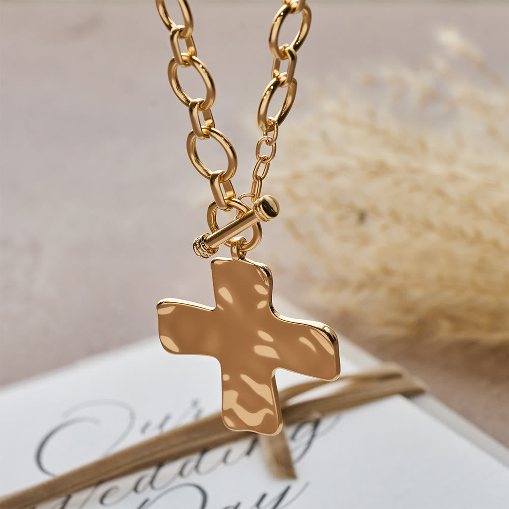 Antique Hammered Cross Pendant
