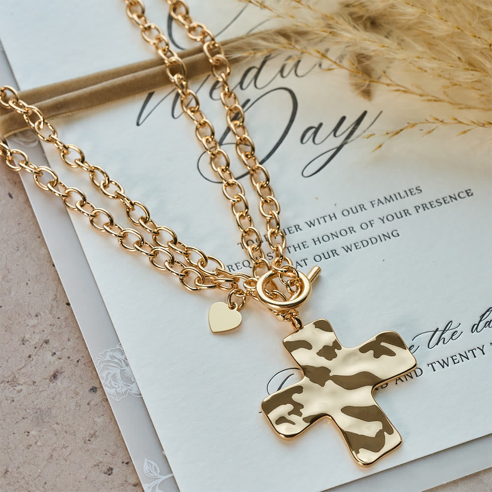 Antique Hammered Cross Pendant